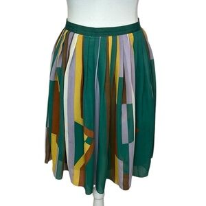 Tibi Colorful Striped Silk Skirt